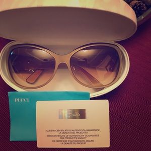 Emilio Pucci Bronze Sunglasses & Case (Authentic)
